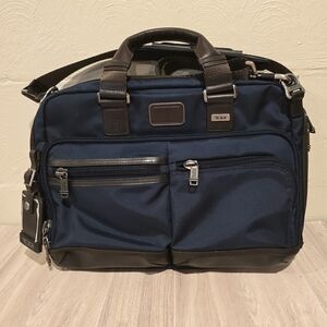 *TUMI ALPHA BRAVO ANDERSON SLIM* great condition, Blue/Brown/Leather Bag Laptop.